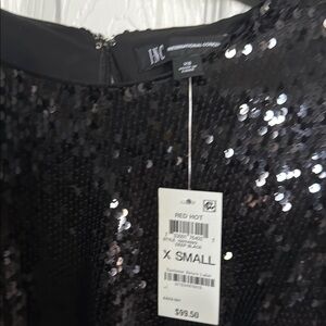 INC International Concepts Black Sequin Top